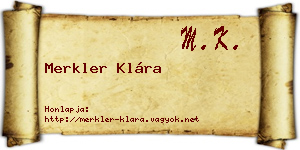 Merkler Klára névjegykártya